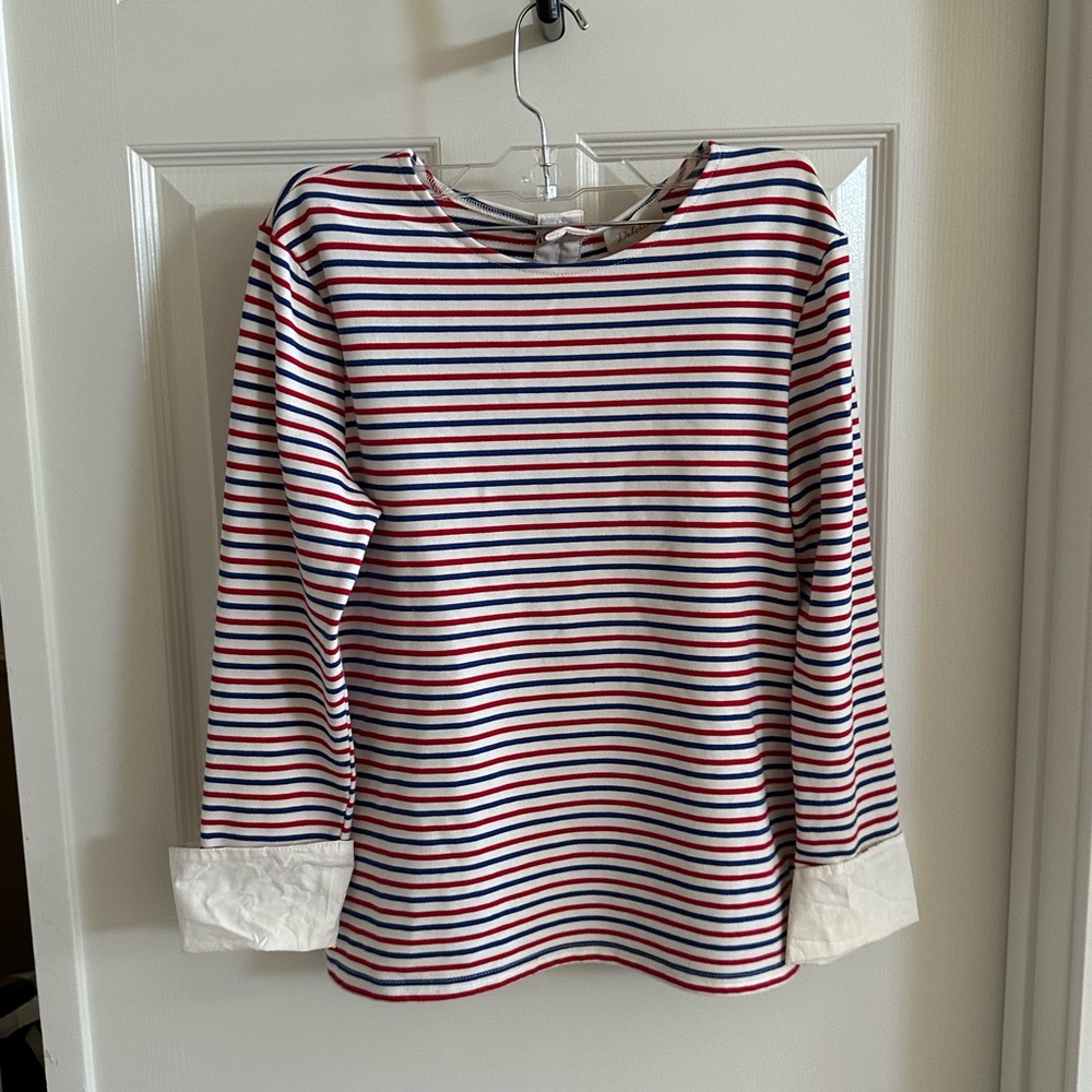 Red, White and Blue Blouse with Cuff Details